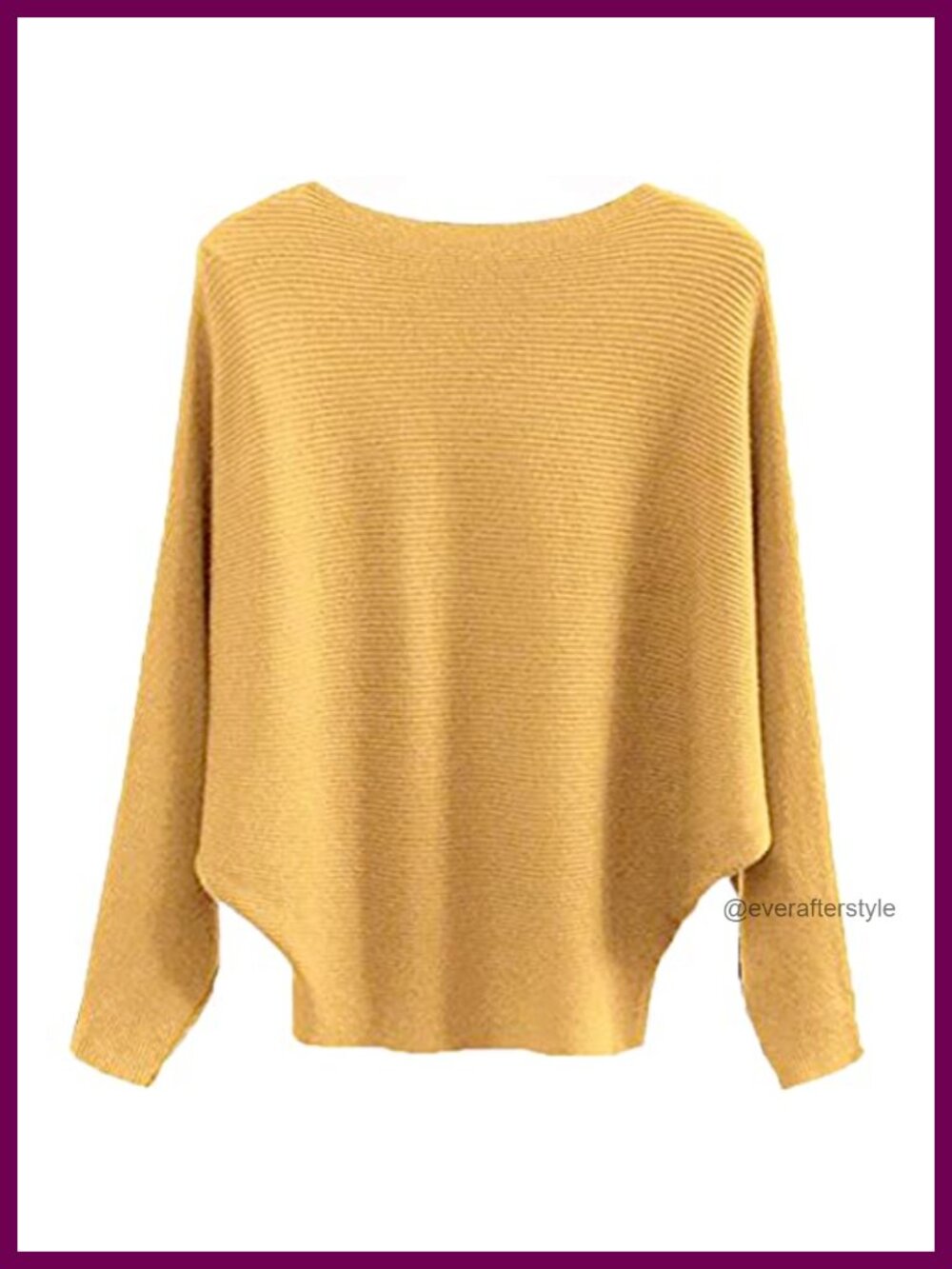 Boat Neck Batwing Knitted Pullover Sweater Oversized Lightweight Women's